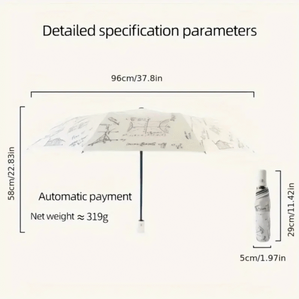 Automatic Folding Umbrella with Mathematical Pattern