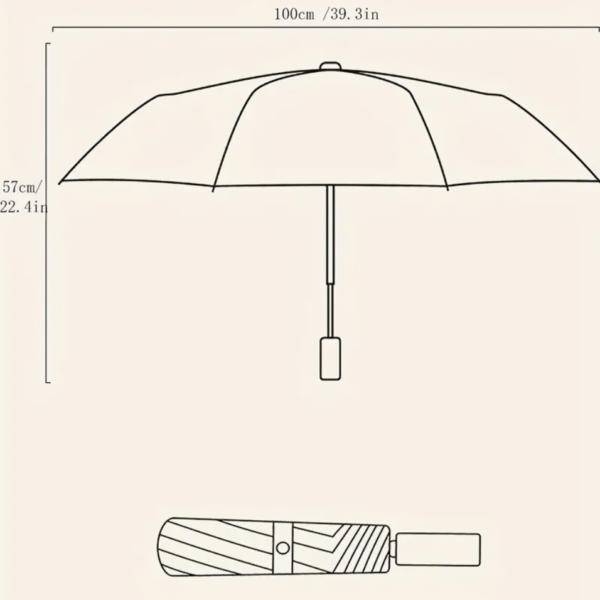 Automatic Black and White Umbrella with Cartoon Kitten Print