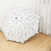 Manual Folding Umbrella with Crabapple Flower and Lotus Edge Design