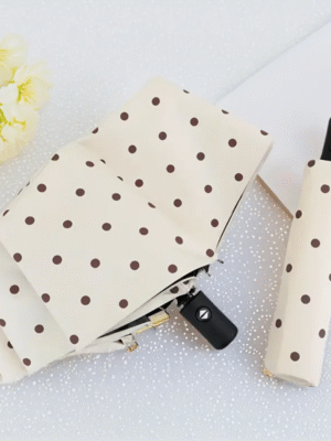 French Polka Dot Automatic Umbrella