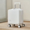 White 14 inch Hand Carry Suitcase with Cup Holder and Phone Stand
