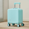 Cyan 14 inch Hand Carry Suitcase with Cup Holder and Phone Stand