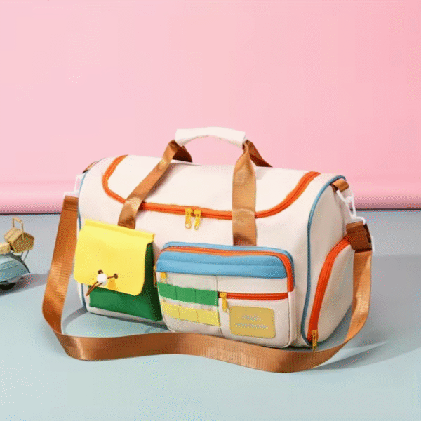 Screenshot 2025-10-31 at 19.12.50 Beige EontheM Large Capacity Color-Block Crossbody Fitness and Travel Bag