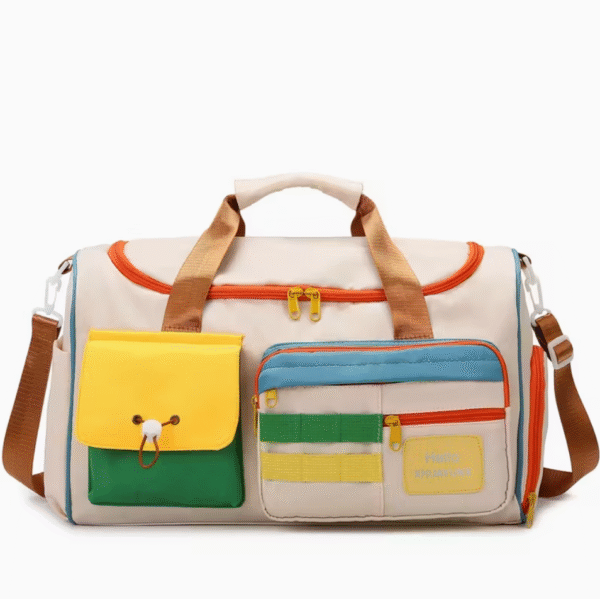 Screenshot 2025-10-31 at 19.13.15 Beige EontheM Large Capacity Color-Block Crossbody Fitness and Travel Bag
