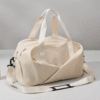 Cream Trendy Casual Dry and Wet Separation Travel Duffel Bag