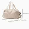 Cream Trendy Casual Dry and Wet Separation Travel Duffel Bag