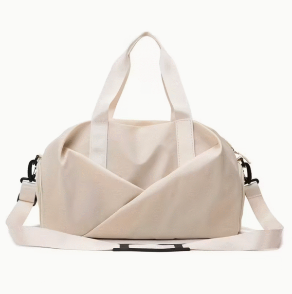 Cream Trendy Casual Dry and Wet Separation Travel Duffel Bag