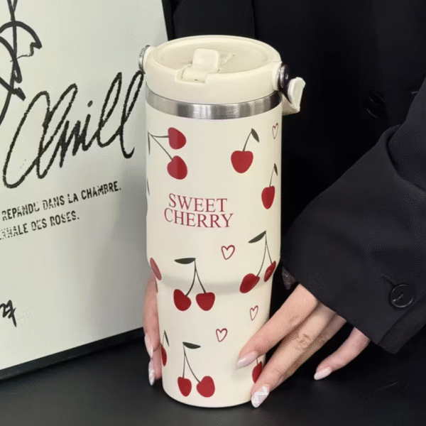 30oz Insulated Stainless Steel Tumbler with  Folding Straw