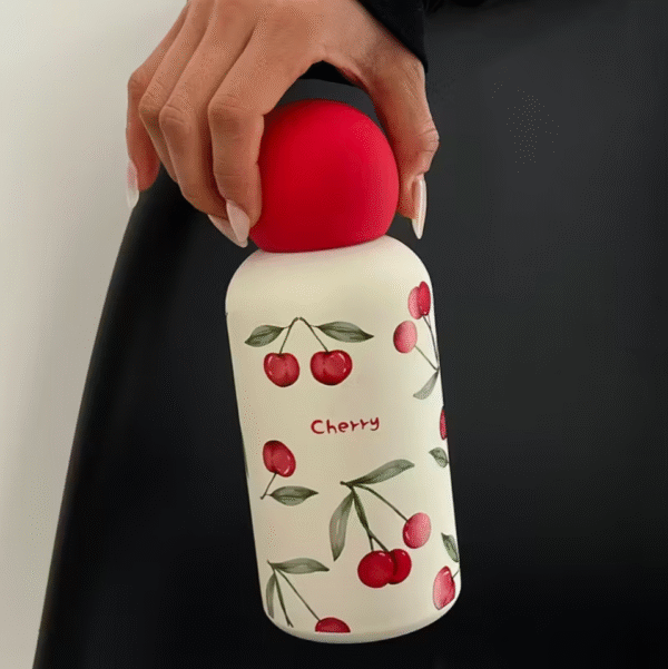 350ml Red Watercolor Cherry Vacuum Cup